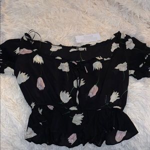 Size Large black flower shirt from Urban Outfitter